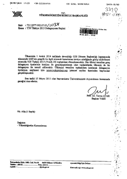 Y20 Türkiye 2015 Delegasyon Seçimi