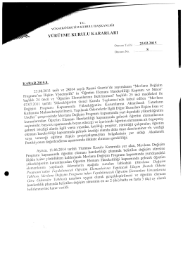 yürütme kurulu kararları