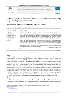 To What Extent Can Pre-service Teachers Turn Theoretical