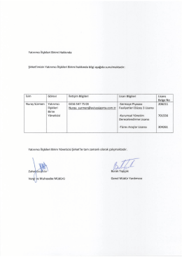 Yatırımcı İlişkileri Birimi Hakkında Şirket`imizin Yatırımcı İlişkileri