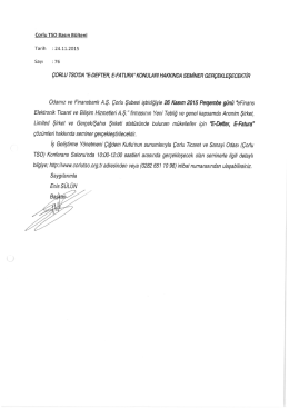 ÇORLU TSO`DA `E-DEFl`EFl, E-FA TURA` KONULAR! HAKKINDA