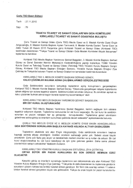 &Ccedil;orlu TSO Basın B&uuml;lteni - 79 27.11.2015