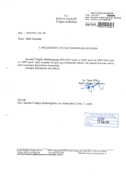 İl Sağlık M&uuml;d&uuml;rl&uuml;ğ&uuml;nden Gelen 16.02.2015