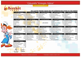 2015-Kasım Ayı Yemek Listesi