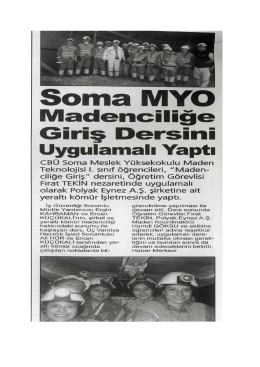 Soma MYO Madenciliğe Giriş Dersini Uygulamalı Yaptı (Günebakış