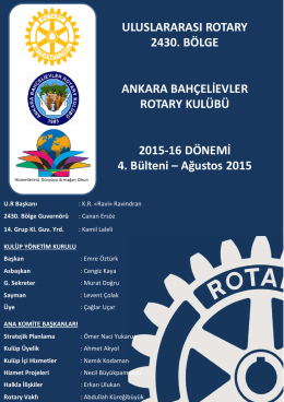 Ağustos 2015 - ankara bahçelievler rotary kulübü