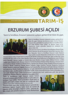 erzurum şubesi açıldı - Tarım