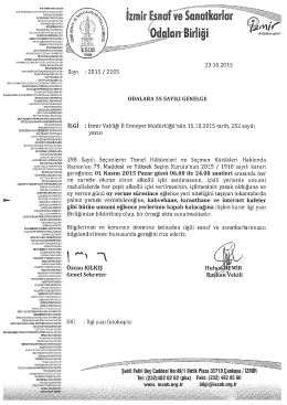 2015/55 - Oy Verme günü alkollü içki verilmemesi ve eğlence