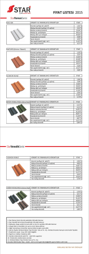 FİYAT LİSTESİ 2015