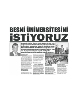 Besni Üniversitesi`ni İstiyoruz