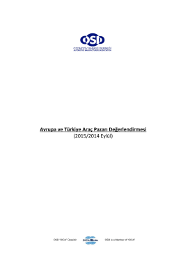 Avrupa ve Türkiye Araç Pazarı Değerlendirmesi (2015/2014