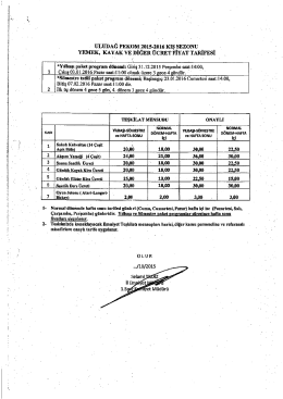 ULÜDAĞ PEKoıvı 2015-2016 Kış sEzoNU