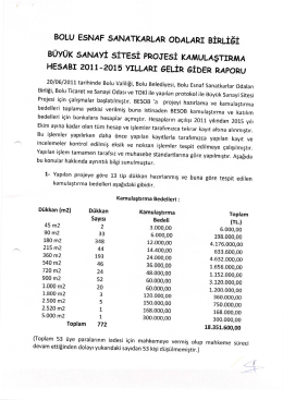 BoLu ESNAF sANATKARLAR ooALARI BİRLİĞİ BÜYÜK sANAvİ