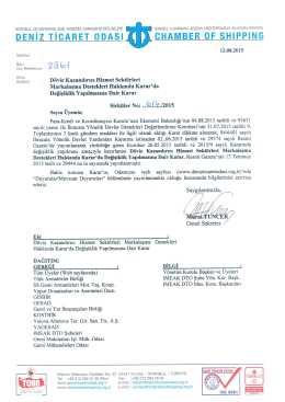 3361 Sayılı - Deniz Ticaret Odası