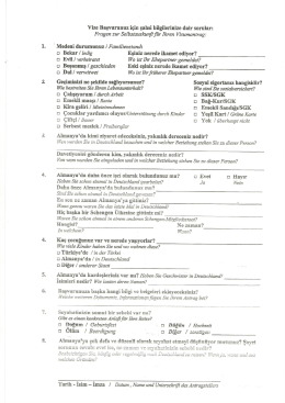 Vize Başvurunuz i&ccedil;in şahsi bilgilerinize dair sorular