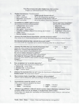 8. Vize Başvurunuz i&ccedil;in şahsi bilgilerinize dair sorular: F ragen zur