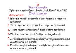 Türk Vergi Sistemi Dersi Ders Notları 2. Konu