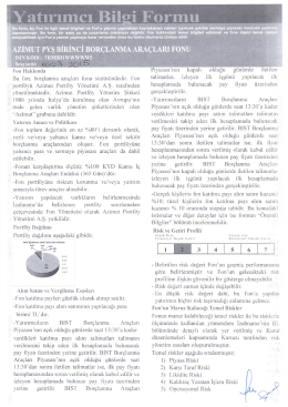 azimut pyş birinci borçlanma araçları fonu