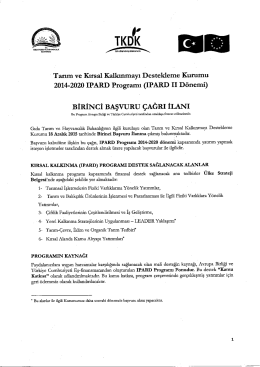 BİRİNCİ BAŞVURU çAĞRI İLANI