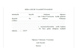 kira gelir taahhütnamesi