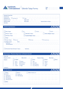 Etkinlik Talep Formu