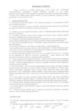 m&uuml;sabaka talimatı - T&uuml;rkiye Beyzbol ve Softbol Federasyonu