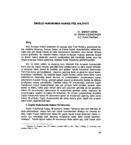 İngiliz Hukukunda Haksız Fiil Ehliyeti