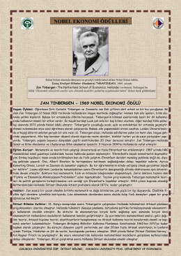 Jan Tinbergen - CU Department of Economics