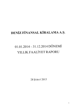 DENİZ FİNANSAL z LA A A.Ş.