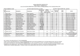 2015-2016 eğitim-&ouml;ğretim yılı g&uuml;z yarıyılı kurumlararası yatay ge&ccedil;iş