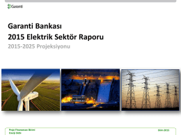 Garanti Bankası 2015 Elektrik Sektör Raporu