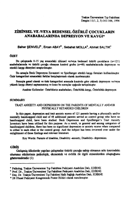 zmseL vE NEYA BEDENSEL özÜRLÜ ÇOCUKLARIN