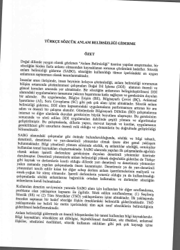 TÜRKÇE sözcük ANLAM BELİRSİZLİĞİ GİDERME