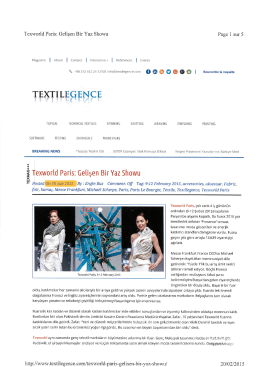 Texworld Paris: Gelişen Bir Yaz Showu Page 1 sur 5