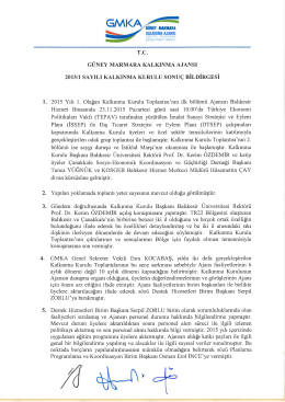 Güney Marmara Kalkınma Ajansı 2015 Yılı 1. Olağan Kalkınma