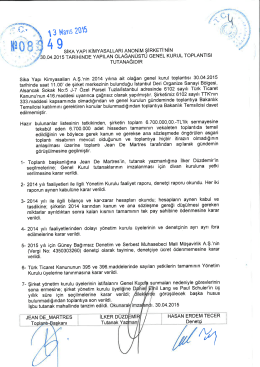 Genel Kurul Toplantı Tutanağı