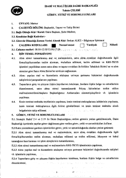 Görev ve Sorumluluklar - KMU İdari ve Mali İşler Daire Başkanlığı