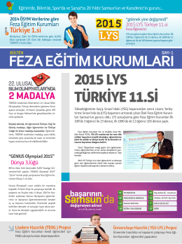 2015 lys türkiye 11.si - Özel Feza Eğitim Kurumları