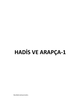 HADİS VE ARAPÇA-1