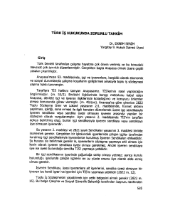 Türk İş Hukukunda Zorunlu Tahkim