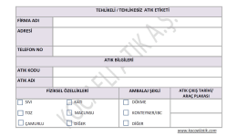 Tehlikeli / Tehlikesiz Atık Etiketi