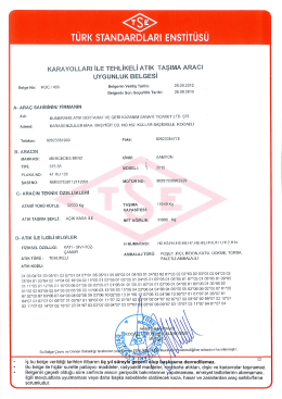 Tehlikeli Atık TSE Belgesi