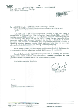 2015/9 Numaralı Genelgeye İlişkin Açıklama