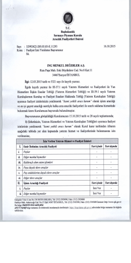 Şirketimizin SPK`nın III