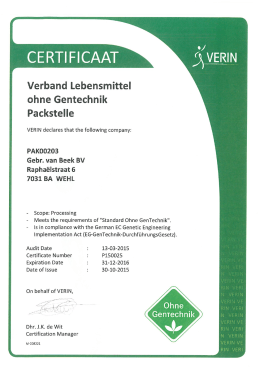 certıfıcaat mın - Gebr. van beek