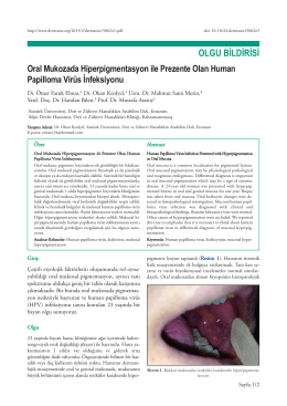 Oral Mukozada Hiperpigmentasyon ile Prezente Olan