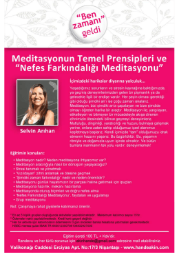 Meditasyonun Temel Prensipleri ve "Nefes Farkındalığı Meditasyonu"