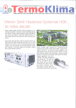 Mersin Şehir Hastanesi Systemair HSK İle Nefes Alacak