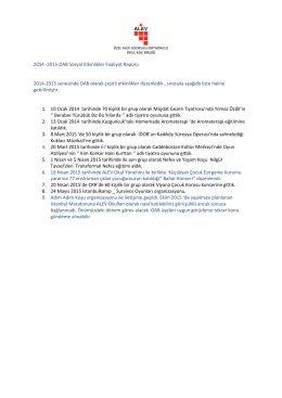 2014 -2015 OAB Sosyal Etkinlikler Faaliyet Raporu 2014
