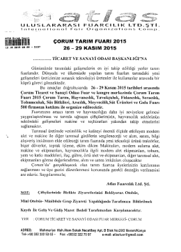 lllllllllllllllllllll ÇORUM TARIM FUARı 2015